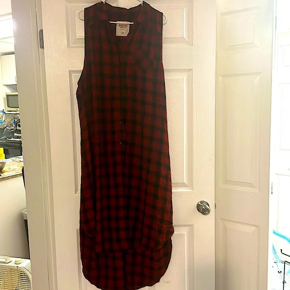 Massimo Dresses | 90s Style Red Flannel Dress | Color: Red | Size: Xxl | Venusr42's Closet